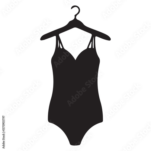 Swimsuit Silhouette on Hanger Graphic for Fashion and Apparel
