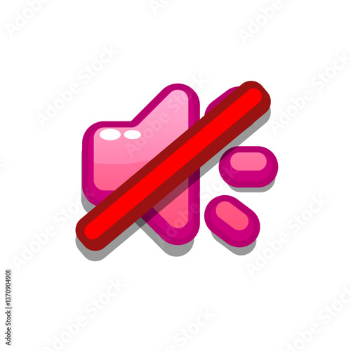 A vibrant, cartoon-style sound off icon. Perfect for games, apps, loot crates, rewards, or in-game purchases. Enhance your UI with this eye-catching present icon