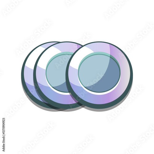 Icon silver coins casual, cartoon-style. Perfect for games, apps, loot crates, rewards, or in-game purchases.