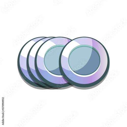 Icon silver coins casual, cartoon-style. Perfect for games, apps, loot crates, rewards, or in-game purchases.