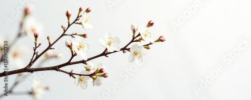 Delicate branches on white background with subtle texture, botanical, white background
