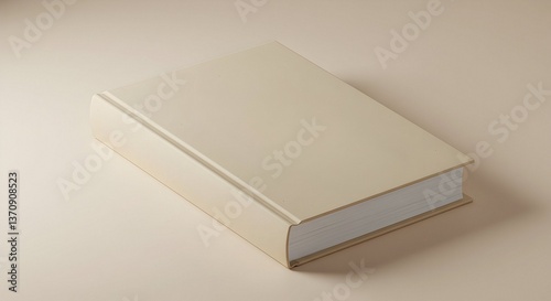 Closed Book with Blank Cover on Light Background for Mockups