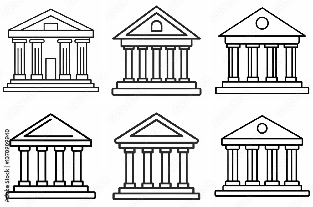 Bank Building Outline Coloring Page Line Art Drawing Bank Building Outline Coloring Page Line Art Drawing