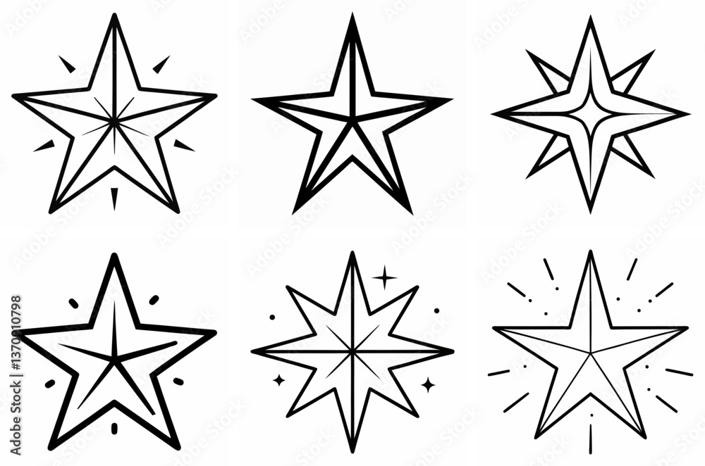 Celestial Star Sparkle Outline Coloring Page Line Art Drawing Celestial Star Sparkle Outline Coloring Page Line Art Drawing