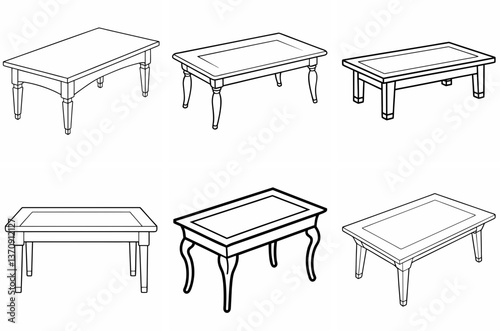 Empty Wooden Table Outline Coloring Page Line Art Drawing