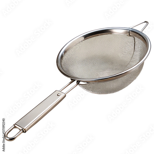 Stainless steel sieve with fine mesh and ergonomic handle