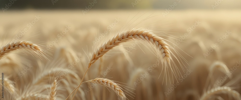 golden wheat ears swaying in vast agricultural field golden wheat ears swaying in vast agricultural field