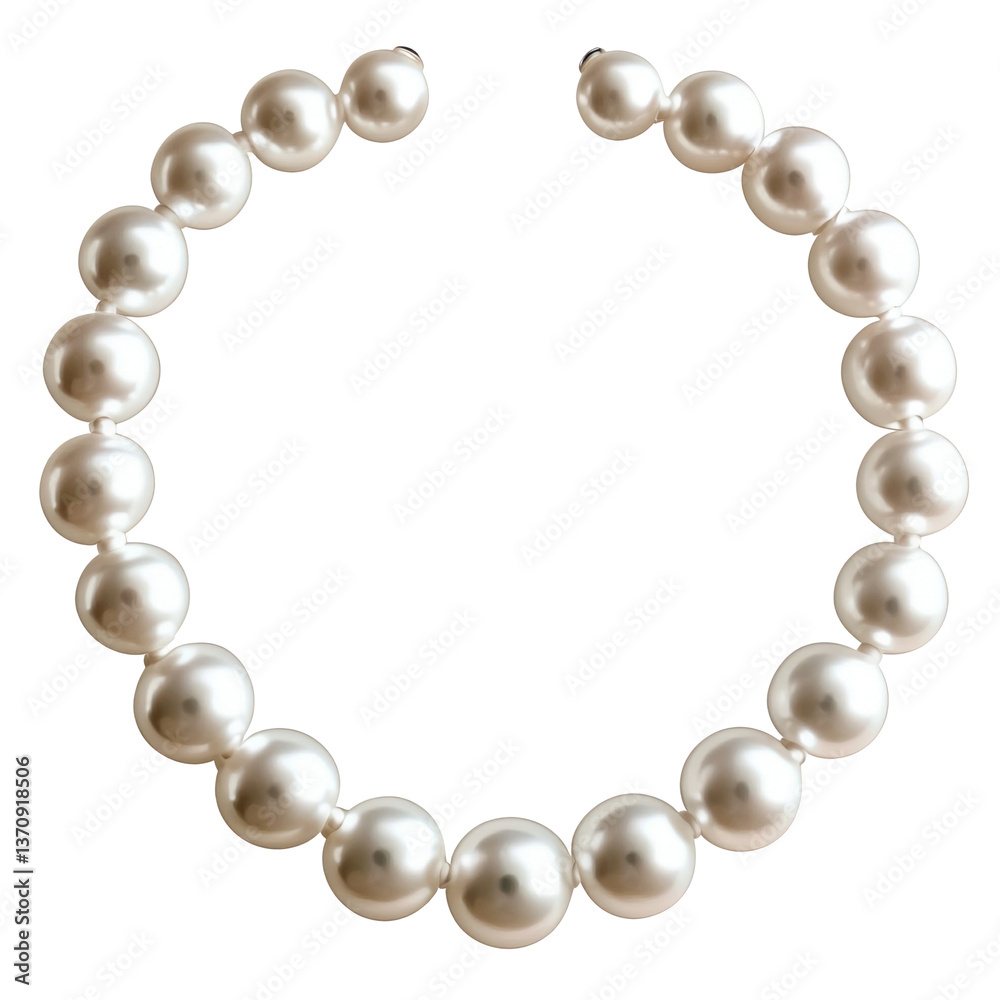 Fototapeta premium Elegant Pearl Necklace on transparent background