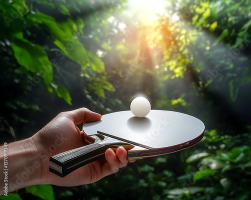Ping Pong in Jungle Sunlight