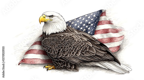 Eagle & Flag Art Piece