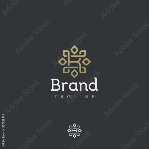K letter monogram ornament pattern vector logo