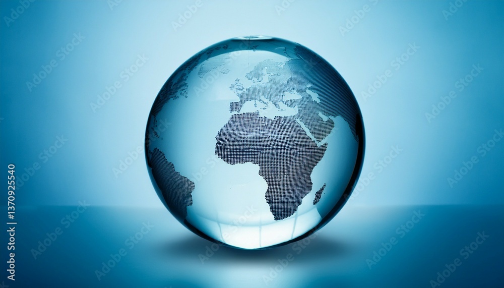globe on blue background globe on blue background