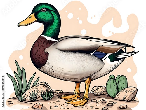 Duck in Desert Landscape