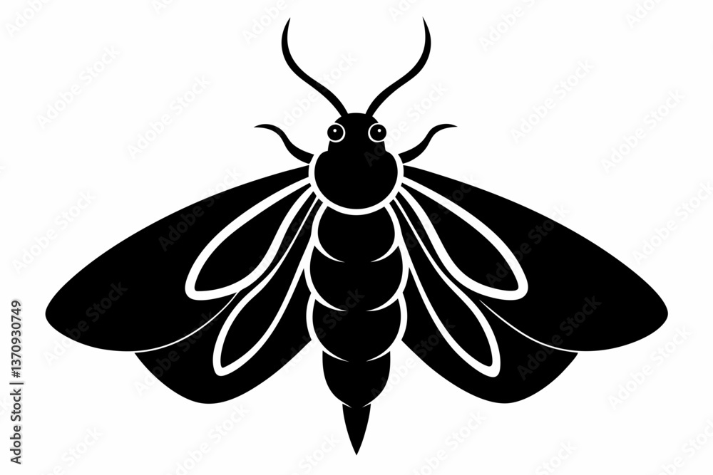Obraz premium moth silhouette black vector