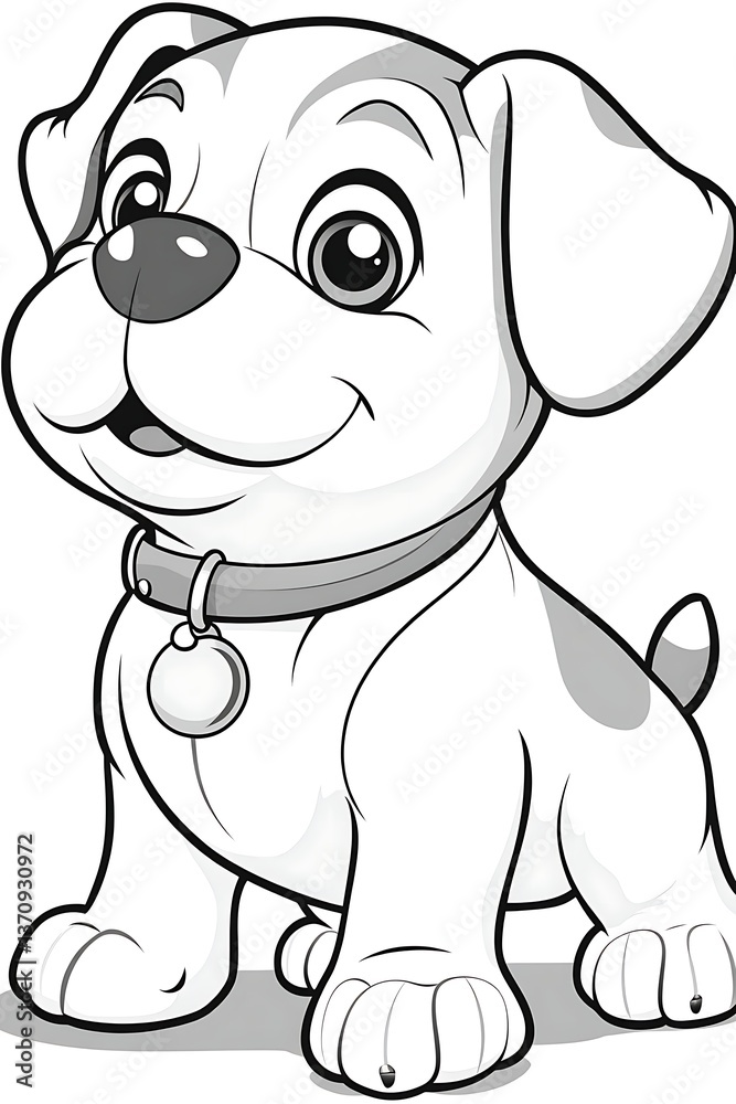 Fototapeta premium Happy Puppy with Black White.