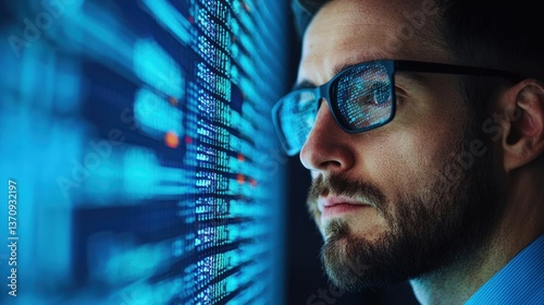 War data analysis by intelligence analysts technology hub closeup insights high-tech environment strategic perspective