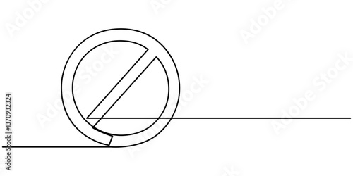 Red prohibition sign, one line continuous drawing stop sign, Stop Sign Doodle, Restiction sign cartoon isolated on white, red stop sign continuous one line drawing, Red prohibition sign