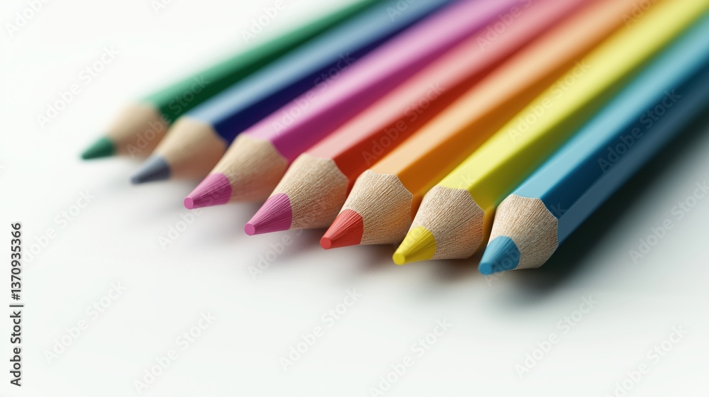 Palette of Colors: A close-up shot of a rainbow of sharpened pencils in a spectrum of vibrant hues, inviting creativity and artistic expression. Palette of Colors: A close-up shot of a rainbow of sharpened pencils in a spectrum of vibrant hues, inviting creativity and artistic expression.