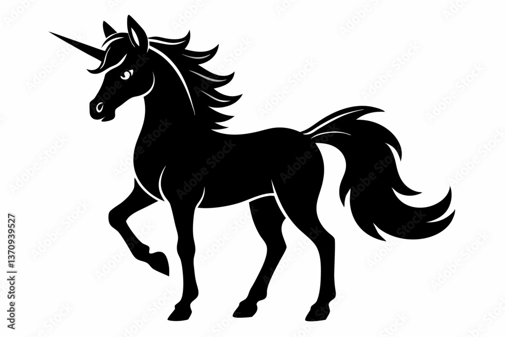 Obraz premium unicorn silhouette black vector
