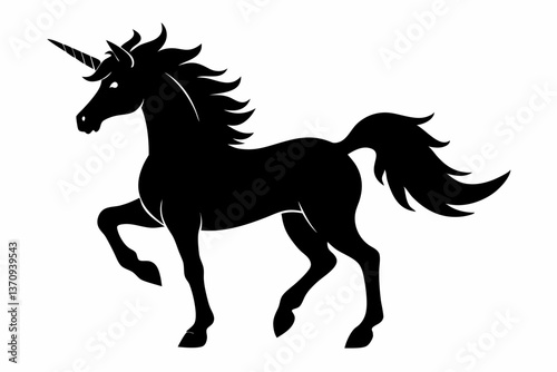 unicorn silhouette black vector