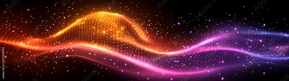 Obraz premium Glowing Wave Abstract Background.