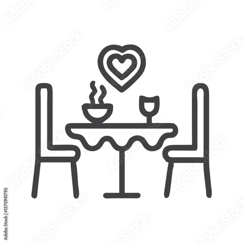 Dinner Date Icon for Dating Apps - Perfect for Date Planning, Restaurant Suggestions, and Romantic Dining Options in Dating Websites and Matchmaking Platforms