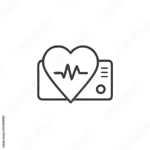 Heartbeat Monitor Icon for Dating Websites - Perfect for Emotional Compatibility Testing, Relationship Health Tracking, and Connection Strength Indicators for Dating Apps