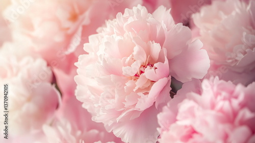 light pink peonies in soft color 