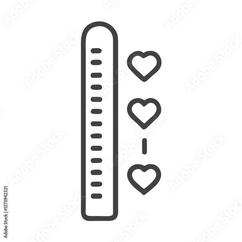 Love meter icon for dating websites, romantic blogs, relationship apps, and Valentine's Day cards