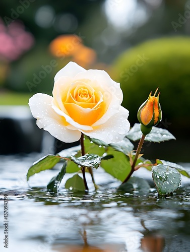 Rose in Water Garden