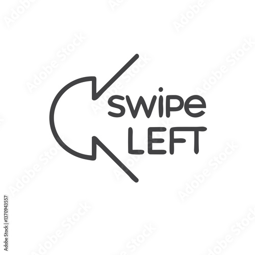 Swipe Left Rejection Icon for Dating Apps, Pass Option Symbol for Online Dating Platforms to Decline Potential Matches