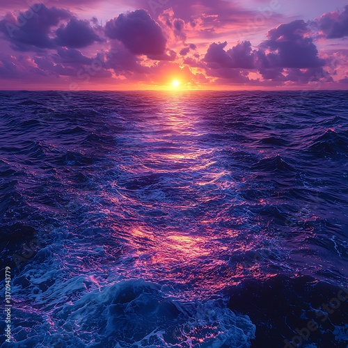 Breathtaking sunset moment captured on southern ocean high resolution image