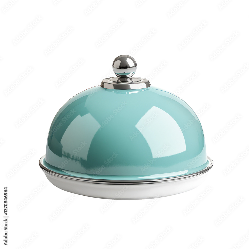 Elegant Cloche Dome Kitchenware on Transparent Background Image Elegant Cloche Dome Kitchenware on Transparent Background Image