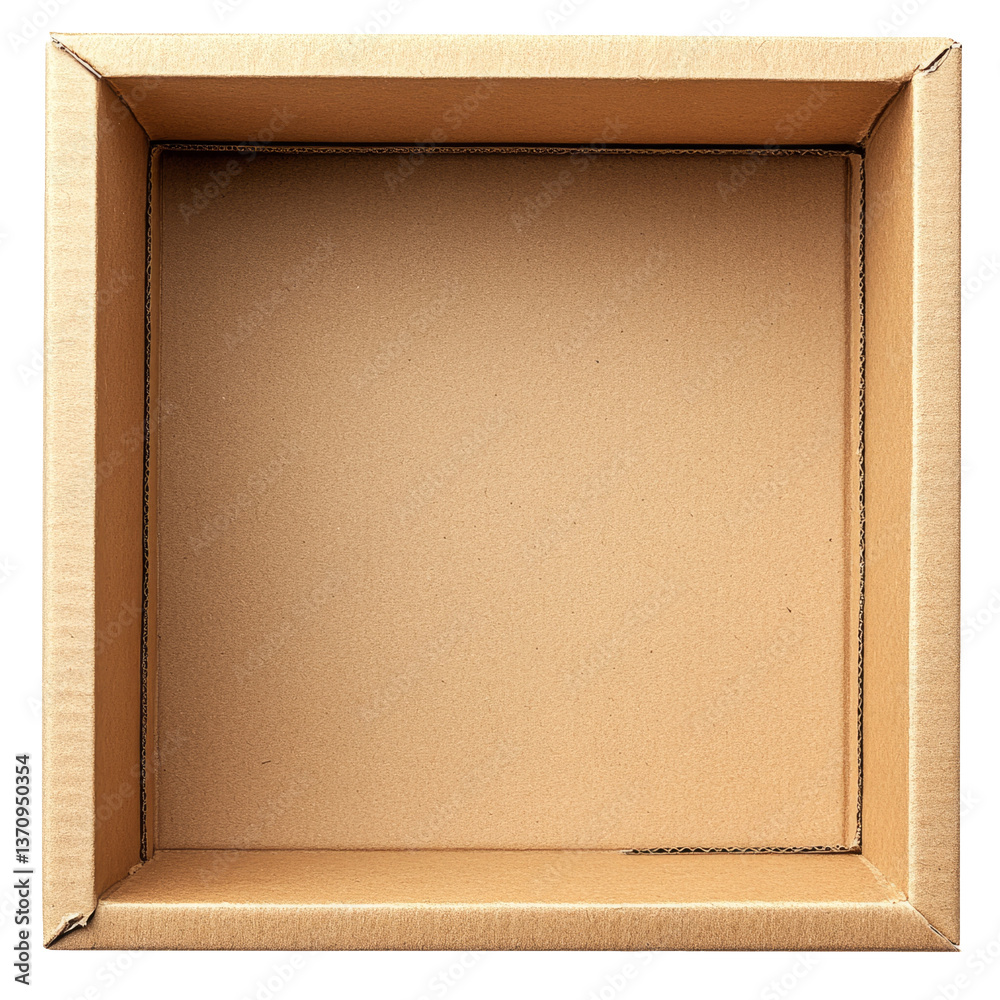 Fototapeta premium Isolated Cardboard Box with Open Top on Transparent Background