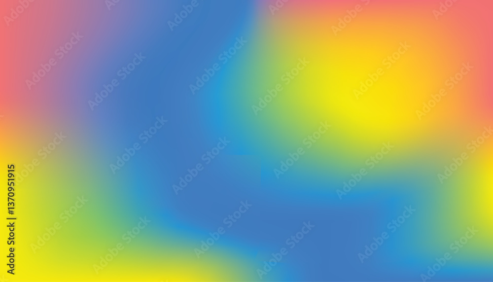 Obraz premium Soft Blurred Gradient of Blue Yellow and Red Abstract Background