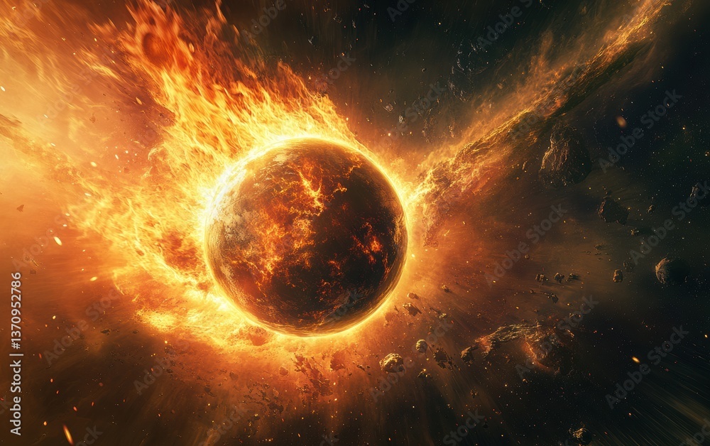 Obraz premium sun and planet