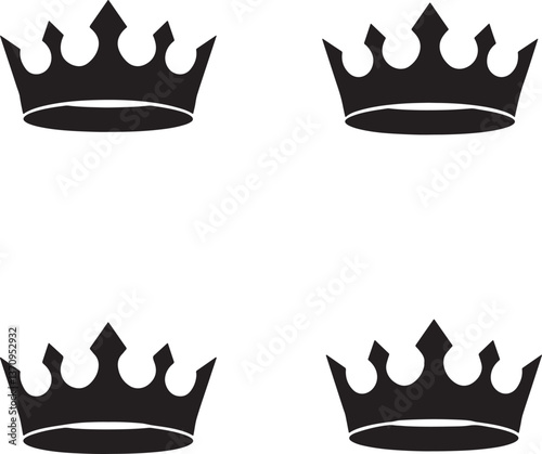 Vector set of royal crowns and insignias with vintage and luxury design
