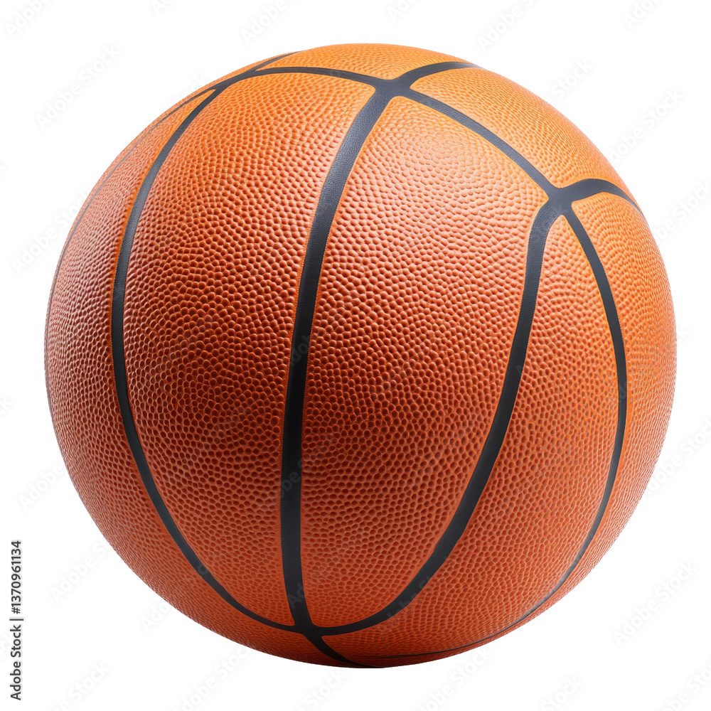 Fototapeta premium Isolated Basketball on Transparent Background for Design Projects