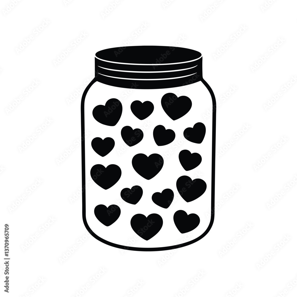 jar full of hearts silhouette jar full of hearts silhouette