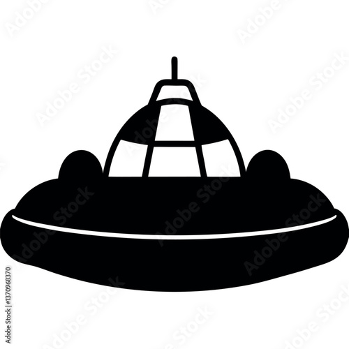 Hovercraft Silhouette Vector Sleek & Minimalist Design for Aerial Transport Graphics