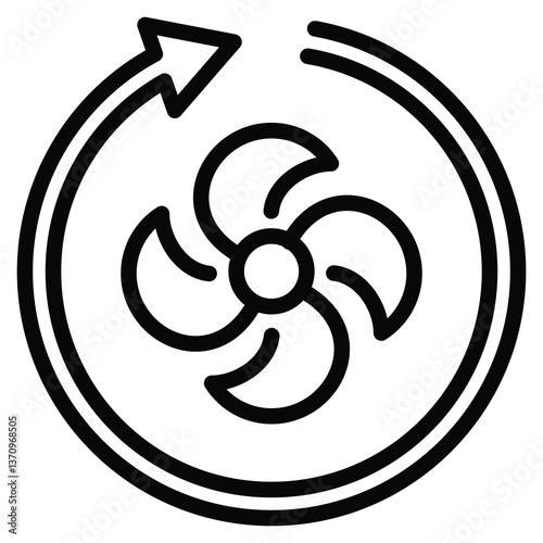 Engine Cooling System icon line vector illustration