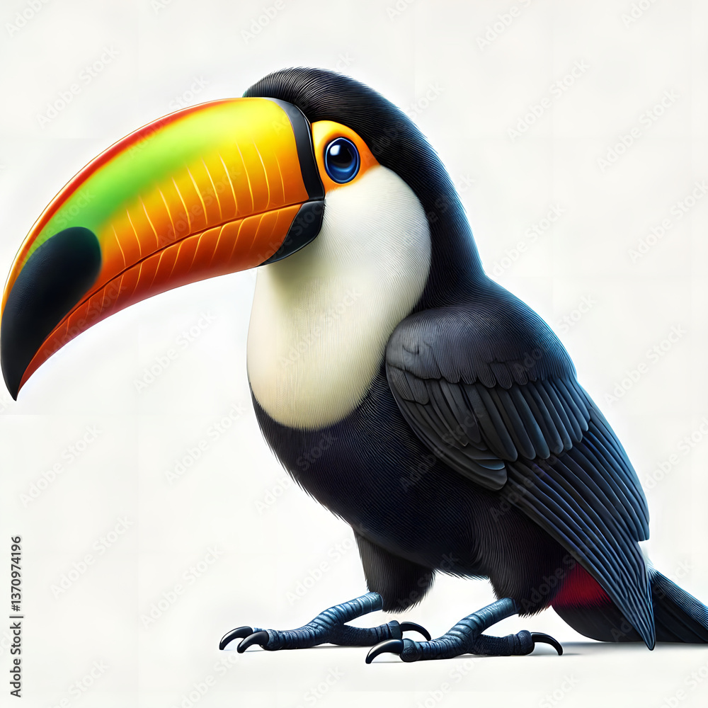 Naklejka premium toucan on a branch
