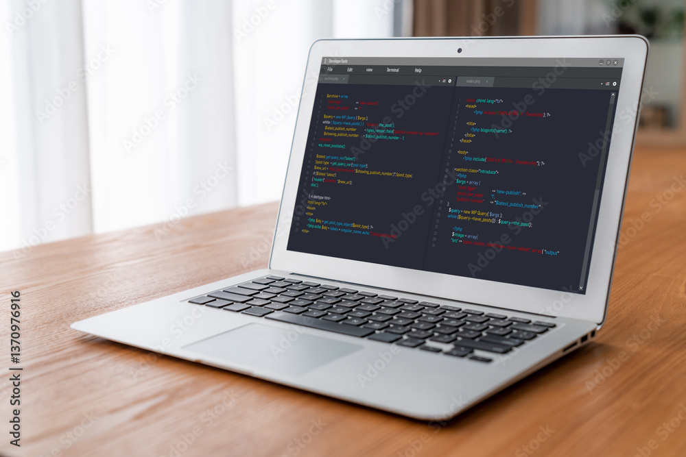 Software development programming on computer screen for modish application and program coding Software development programming on computer screen for modish application and program coding