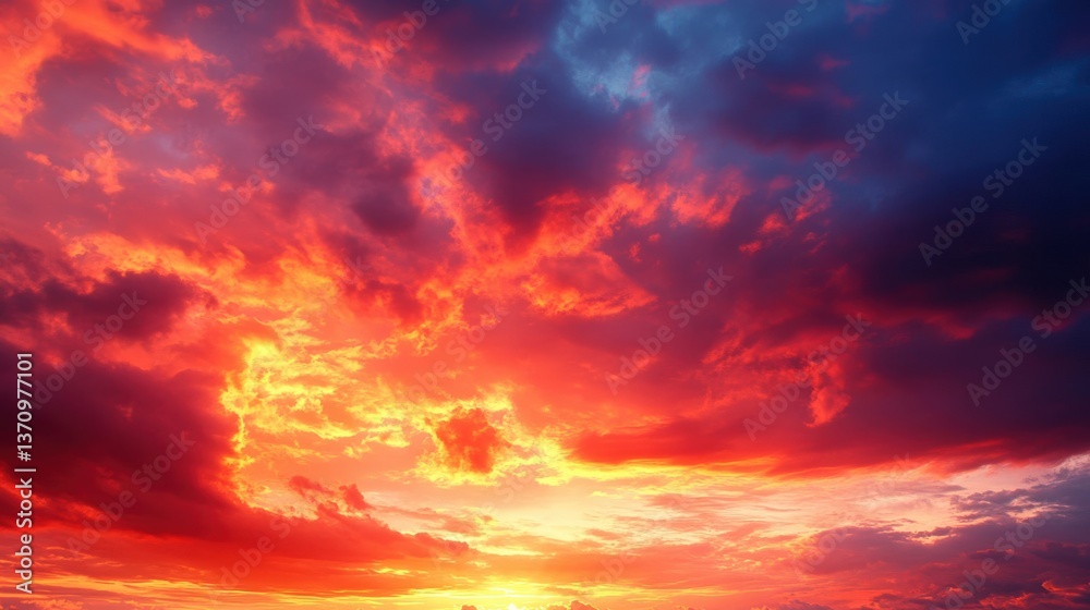 Obraz premium Captivating sunset nature photography outdoor aerial view fiery red and orange hues