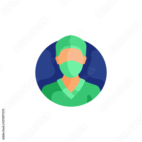 Icon medical surgeon corona virus patients