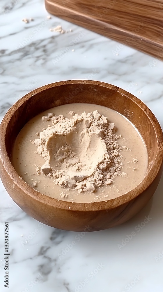 Mixing powder into liquid, kitchen prep Mixing powder into liquid, kitchen prep