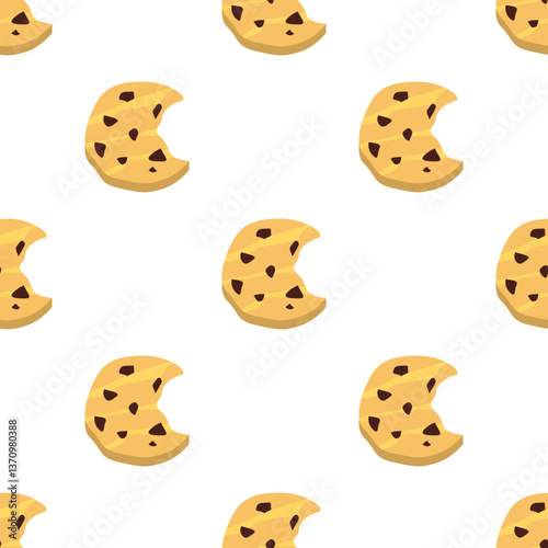 cookie seamless pattern background. Cartoon illustration of Cookies. biscuits illustration. chocolate chips pattern background.