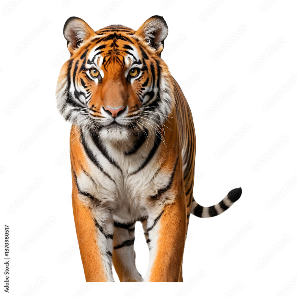 Obraz premium Majestic Tiger Walking Forward with a Fierce Look