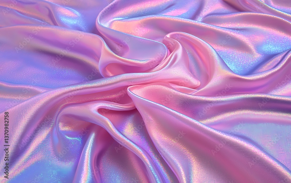 Fototapeta premium Iridescent Pink Silk Fabric Drape.