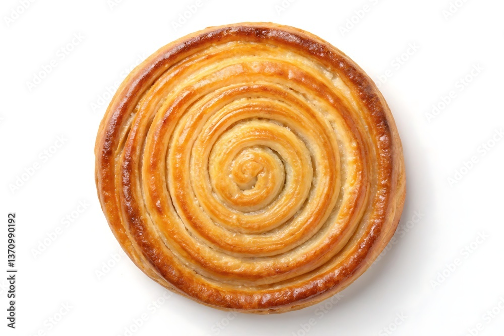 Fototapeta premium Delicious pain aux raisins pastry isolated on white background